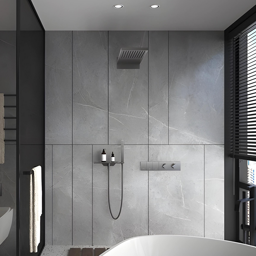 Colonne de douche avec tablette en ardoise