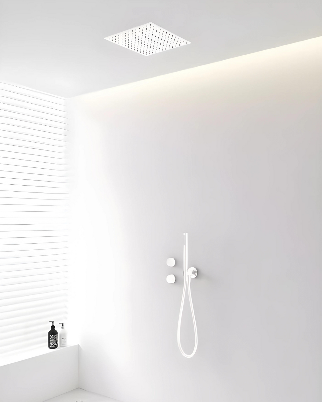 Colonne de douche encastrée plafond texture moletée