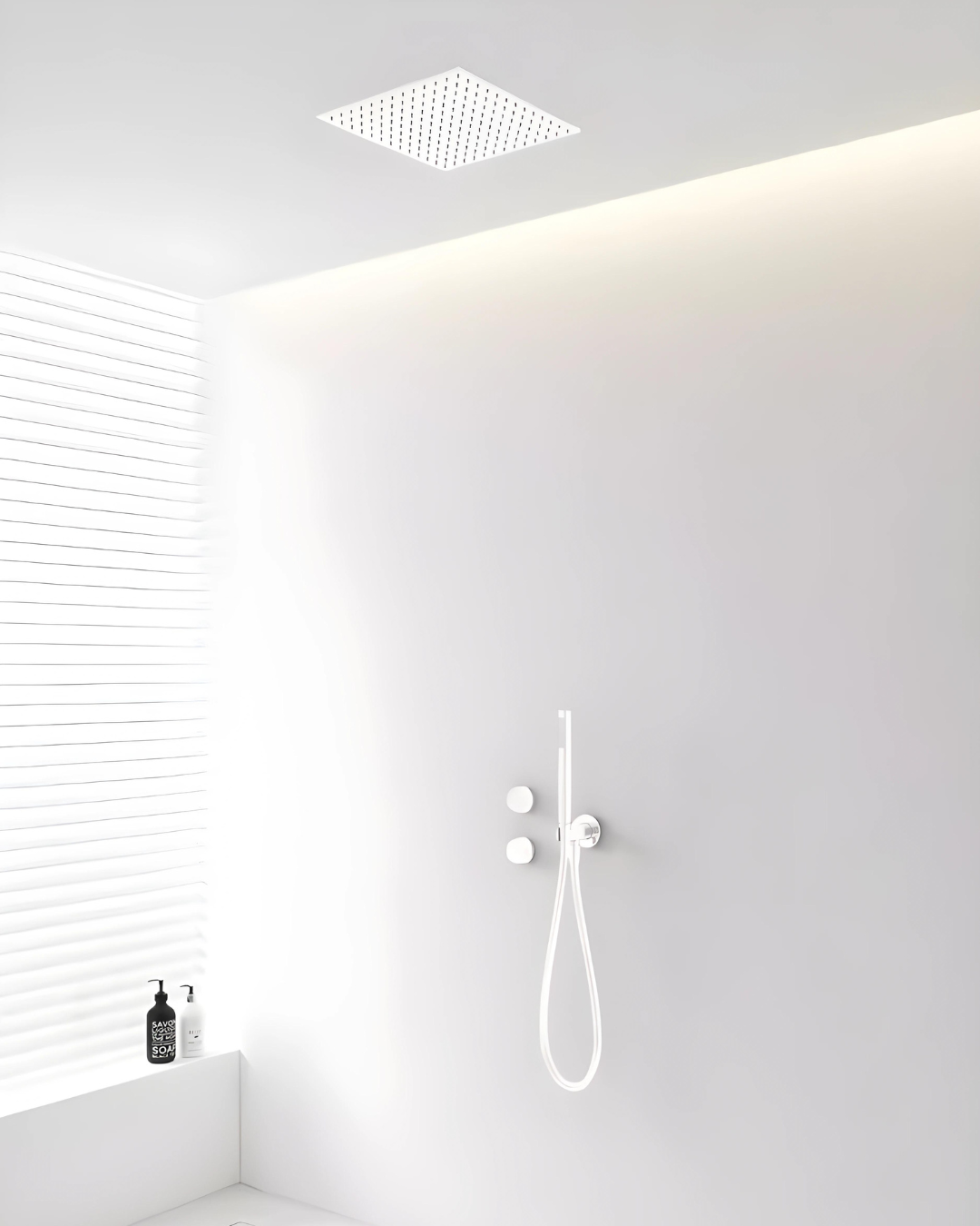 Colonne de douche encastrée plafond texture moletée