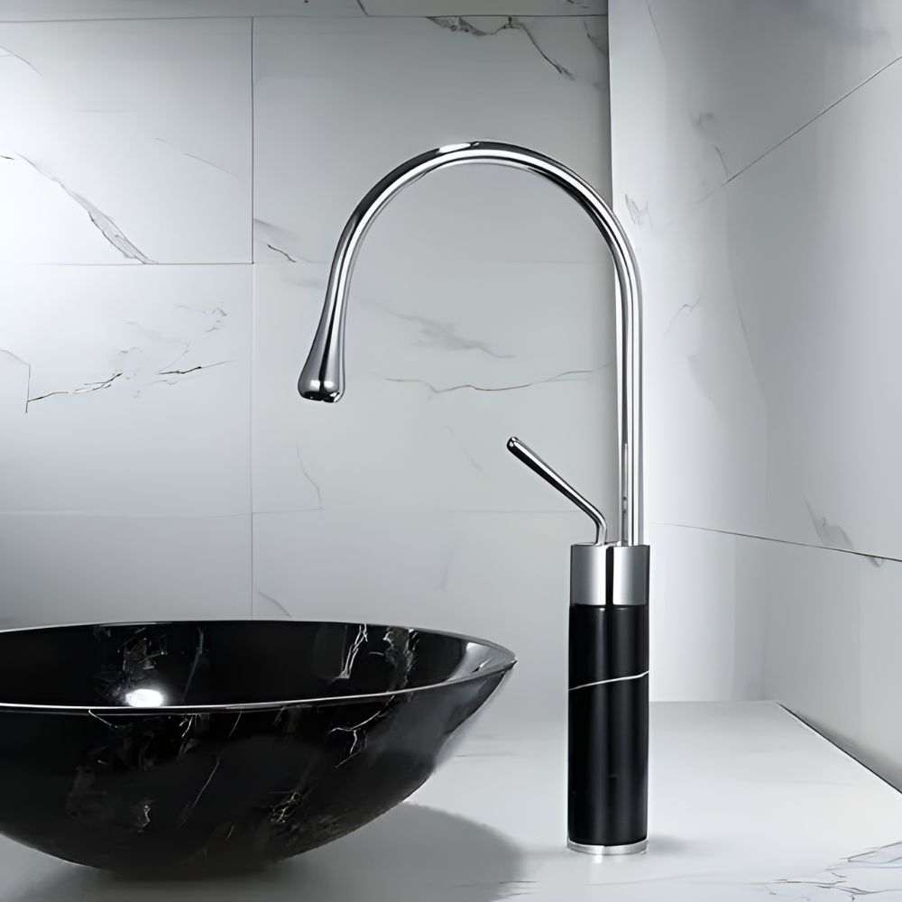 Quarzo Robinet de Lavabo Socle Marbre, 3 Longueurs