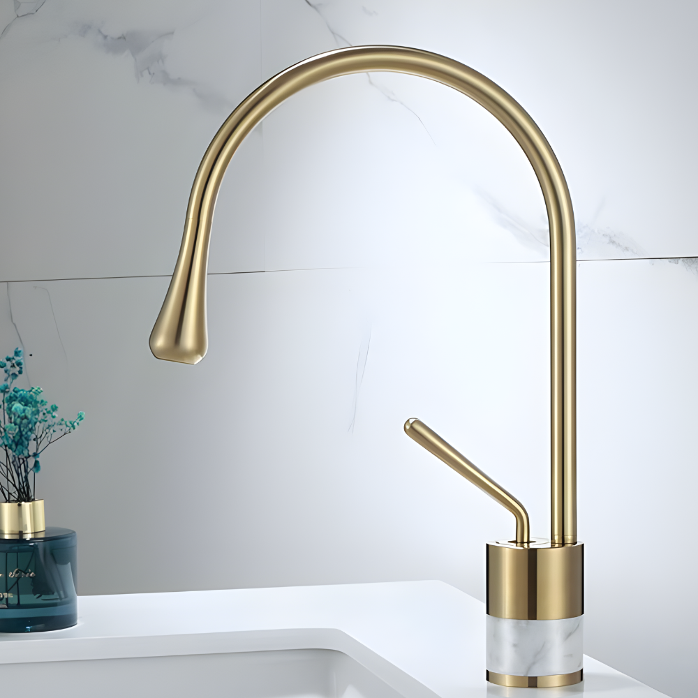 Quarzo Robinet de Lavabo Socle Marbre, 3 Longueurs