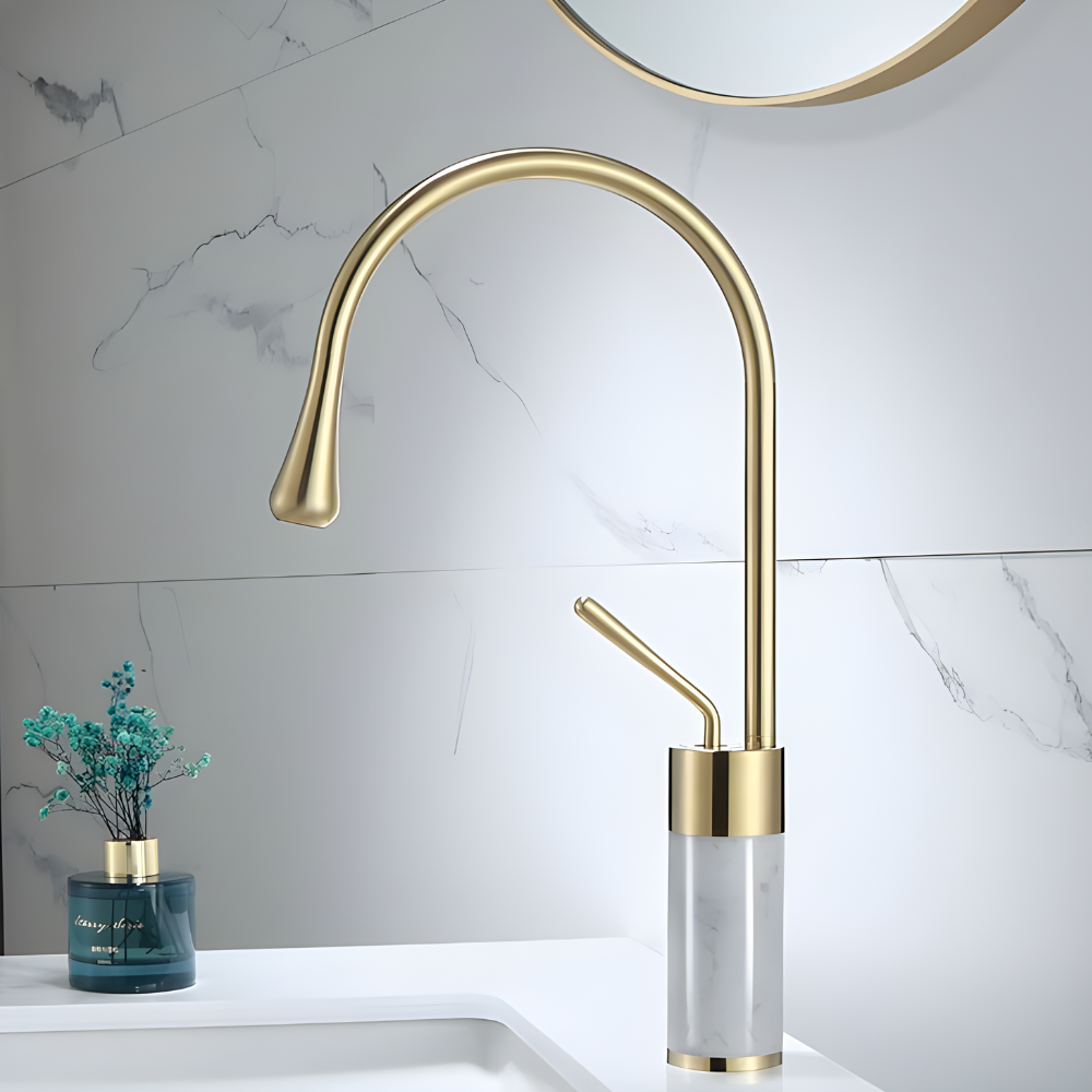 Quarzo Robinet de Lavabo Socle Marbre, 3 Longueurs