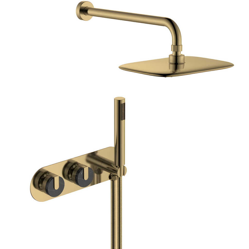 Colonne de douche double commande molettes en marbre