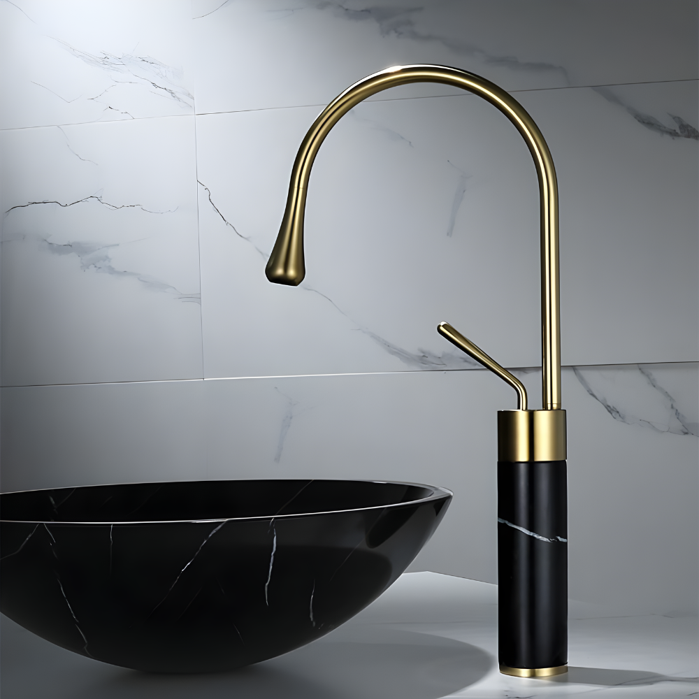 Quarzo Robinet de Lavabo Socle Marbre, 3 Longueurs