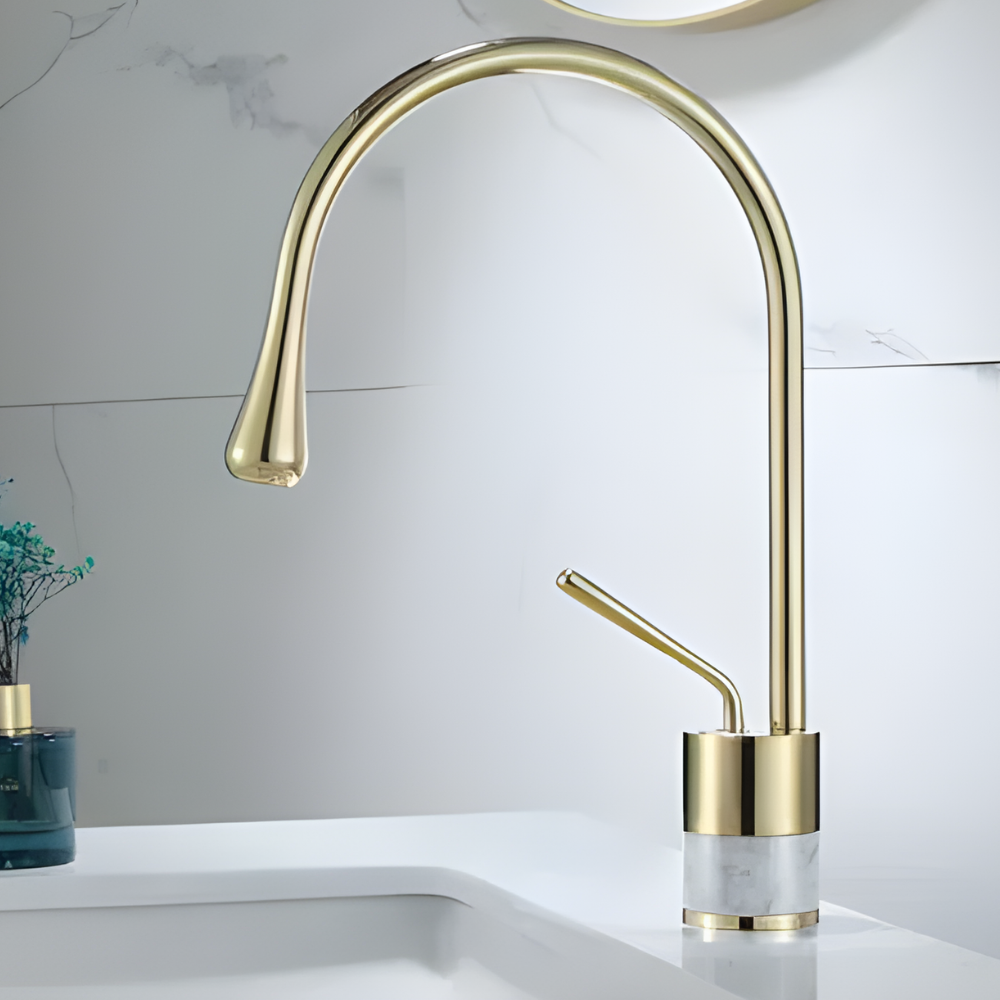 Quarzo Robinet de Lavabo Socle Marbre, 3 Longueurs