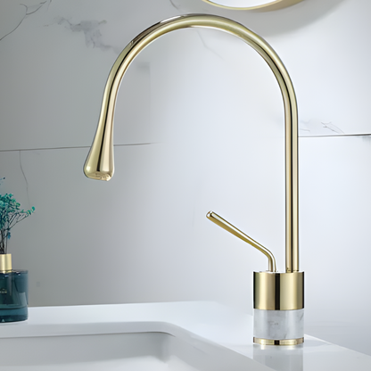 Quarzo Robinet de Lavabo Socle Marbre, 3 Longueurs