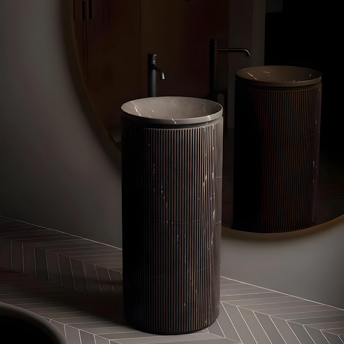 Vasque sur pied en marbre Pietra Grey
