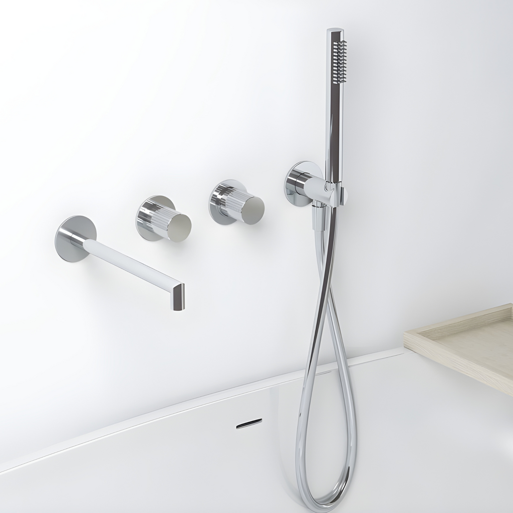 Robinet de baignoire encastré finition striée
