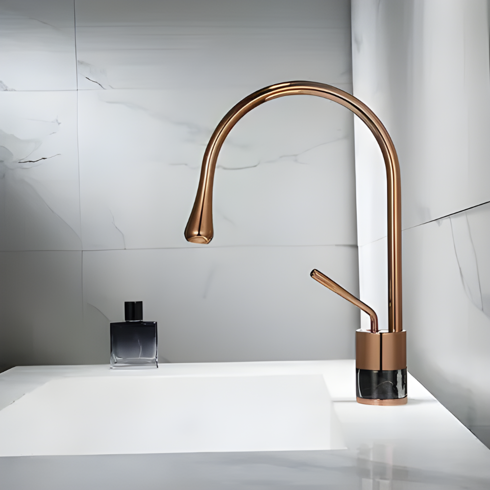 Quarzo Robinet de Lavabo Socle Marbre, 3 Longueurs
