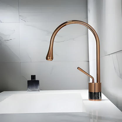 Quarzo Robinet de Lavabo Socle Marbre, 3 Longueurs