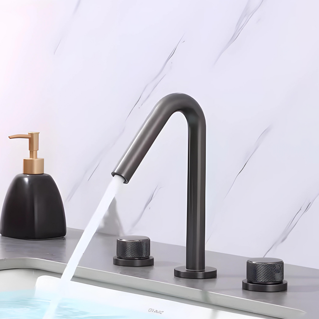 Vanadinite Mitigeur de Lavabo Trois Trous, Laiton Massif, 3 Finitions