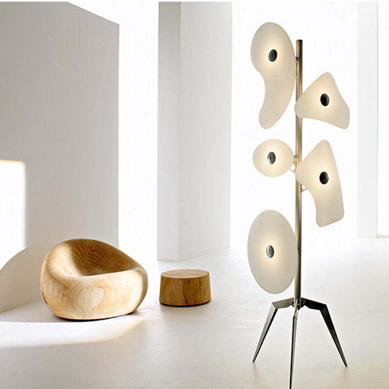TORDO - Lampadaire, Fer, Blanc / Multicolore, Salon
