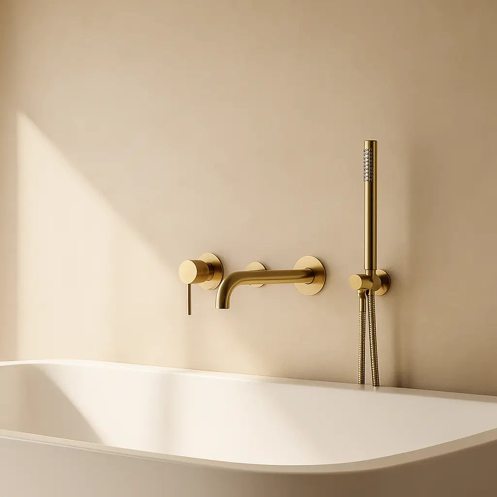 Pack mitigeur de bain à encastrer or brossé
