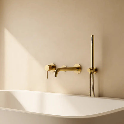Pack mitigeur de bain à encastrer or brossé