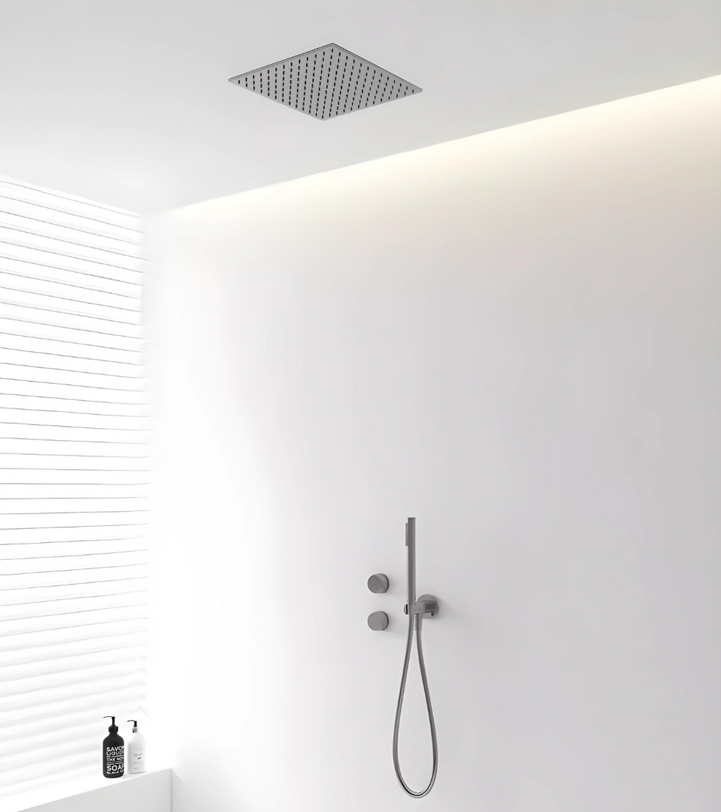 Colonne de douche encastrée plafond texture moletée