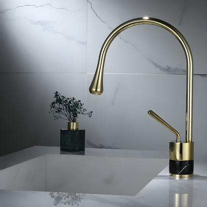 Quarzo Robinet de Lavabo Socle Marbre, 3 Longueurs
