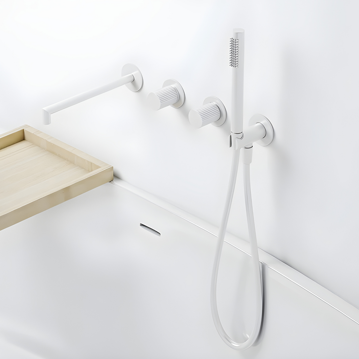 Robinet de baignoire encastré finition striée