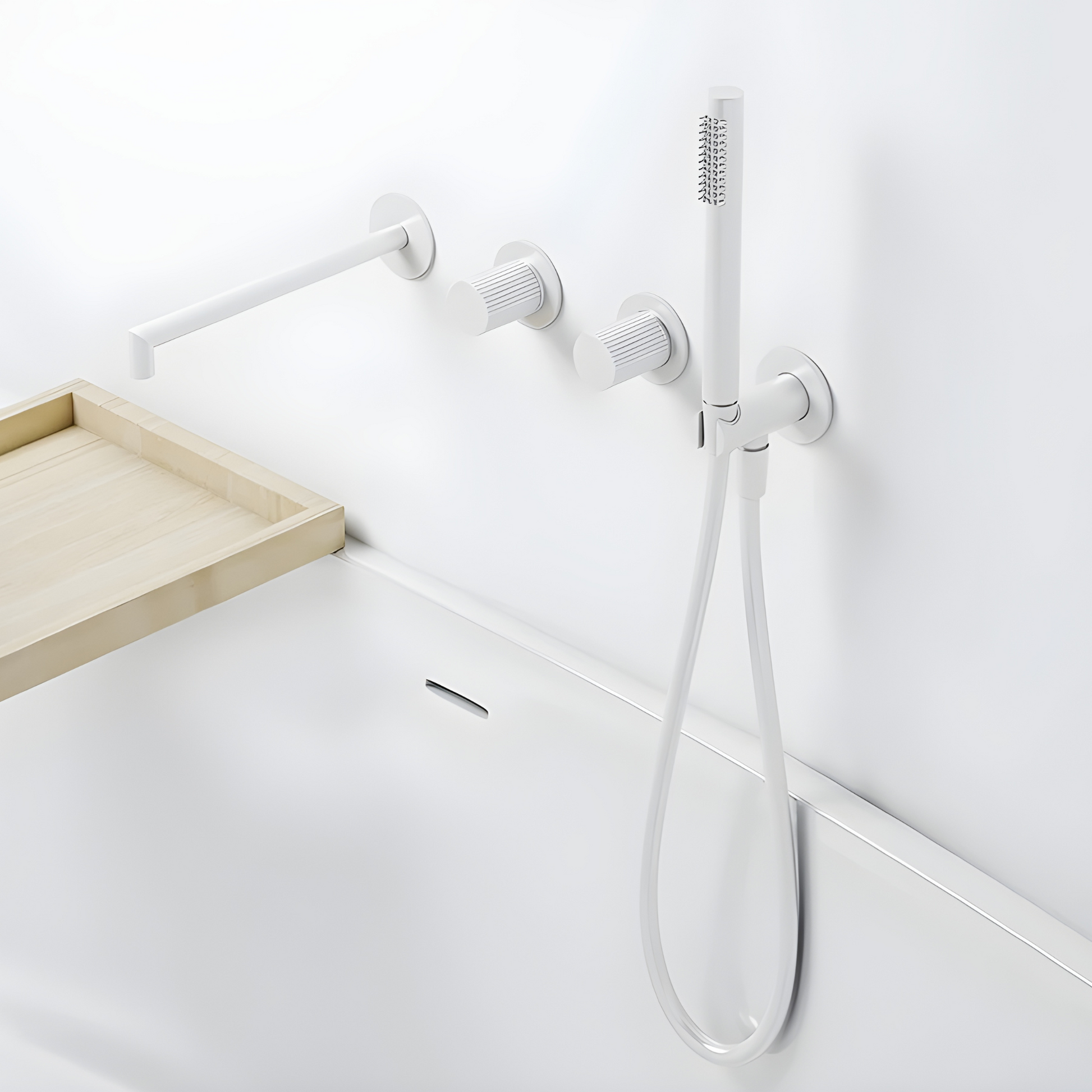 Robinet de baignoire encastré finition striée