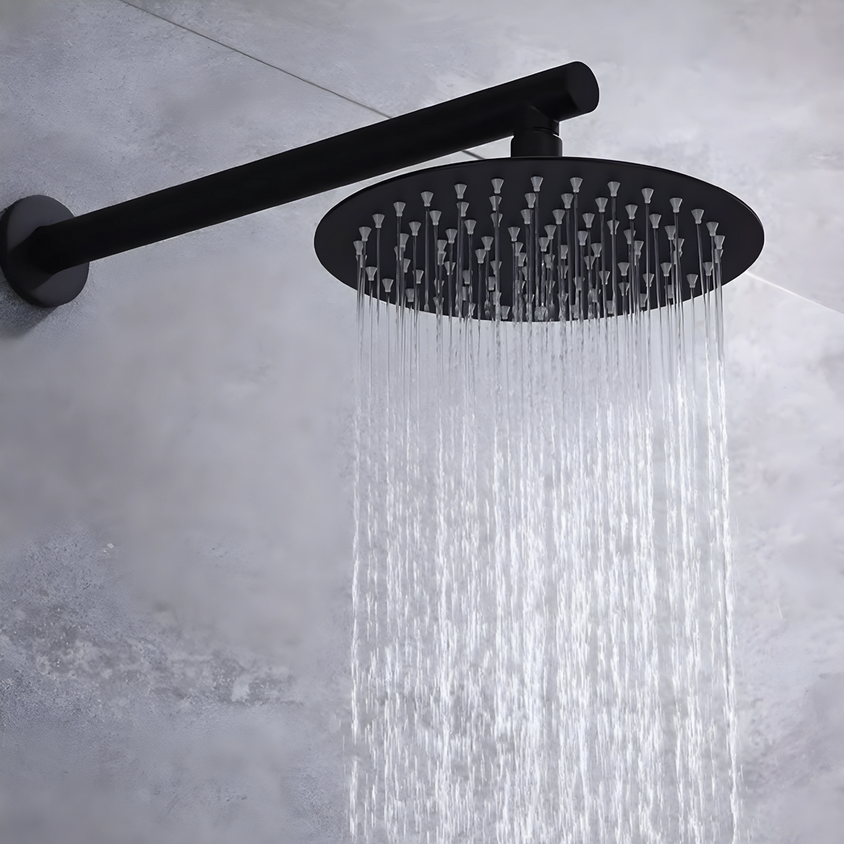 Colonne de douche noir mat molettes en marbre