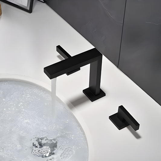 Ossidiana Mitigeur de Lavabo Trois Trous, Laiton Massif, 6 Finitions