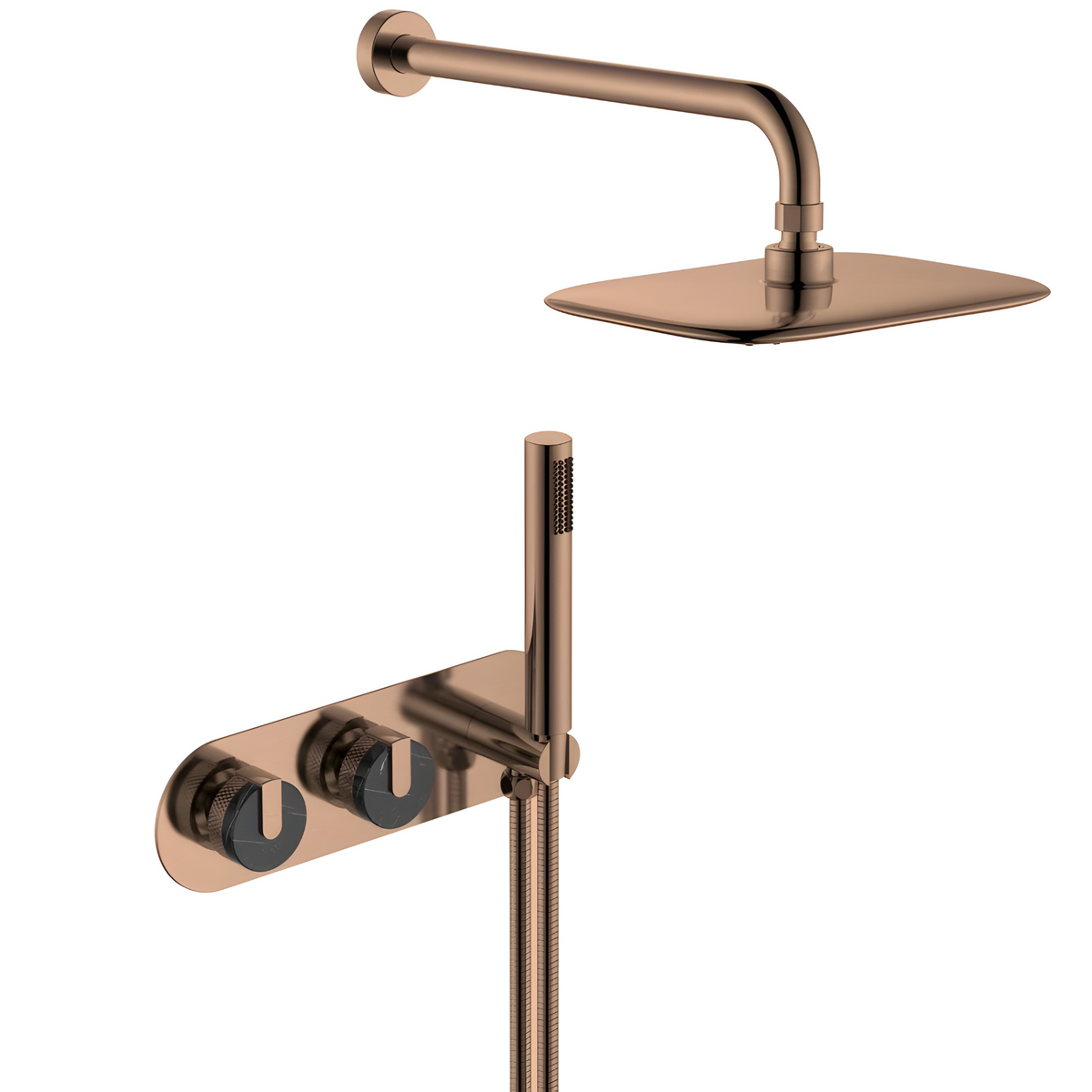 Colonne de douche double commande molettes en marbre