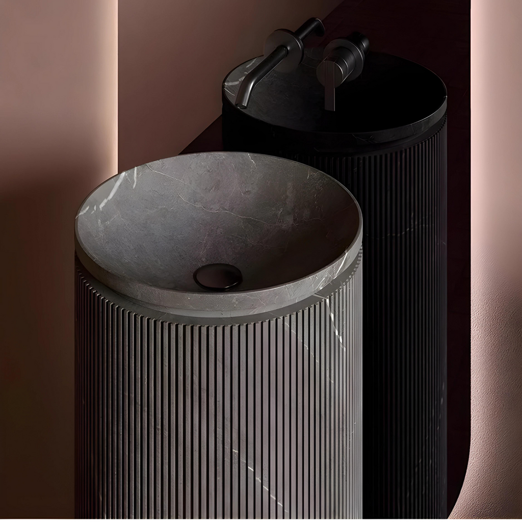 Vasque sur pied en marbre Pietra Grey