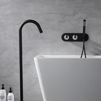 Robinet de baignoire sur pied molettes en marbre