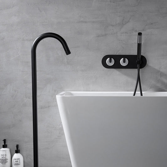 Robinet de baignoire sur pied molettes en marbre