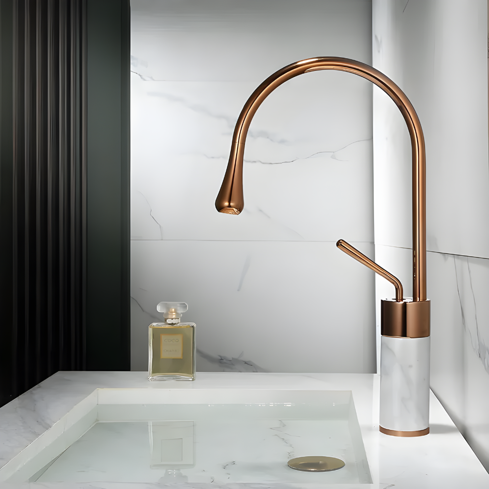 Quarzo Robinet de Lavabo Socle Marbre, 3 Longueurs