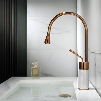 Quarzo Robinet de Lavabo Socle Marbre, 3 Longueurs