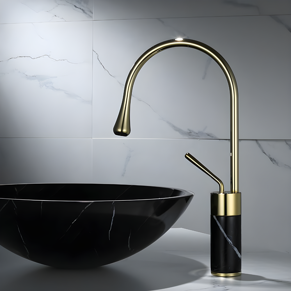 Quarzo Robinet de Lavabo Socle Marbre, 3 Longueurs