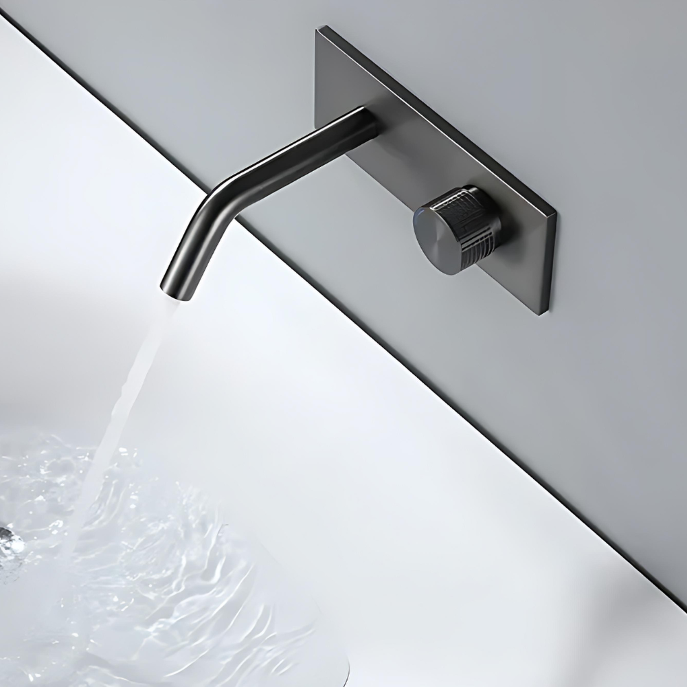 Cassiterite Robinet de Lavabo Mural Moleté, 4 Finitions