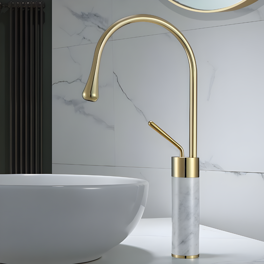 Quarzo Robinet de Lavabo Socle Marbre, 3 Longueurs