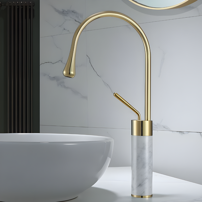 Quarzo Robinet de Lavabo Socle Marbre, 3 Longueurs