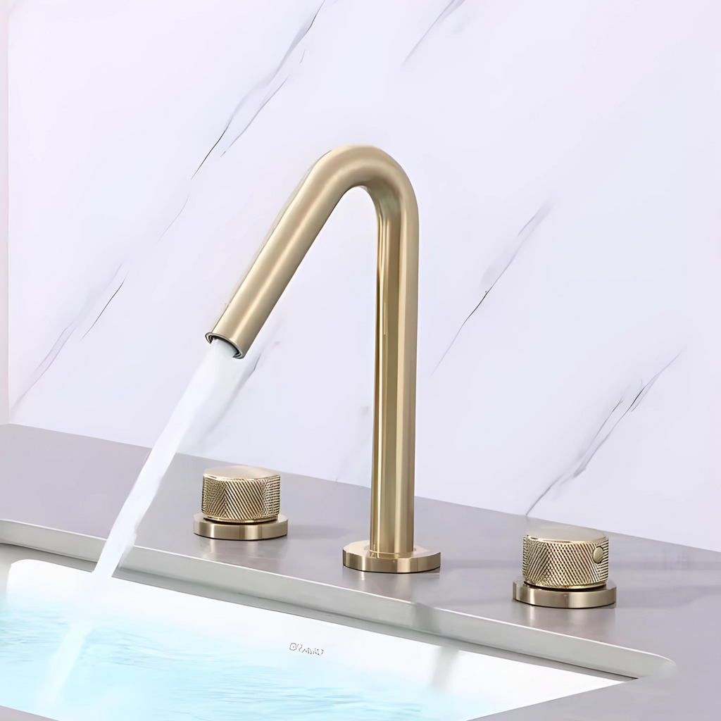 Vanadinite Mitigeur de Lavabo Trois Trous, Laiton Massif, 3 Finitions