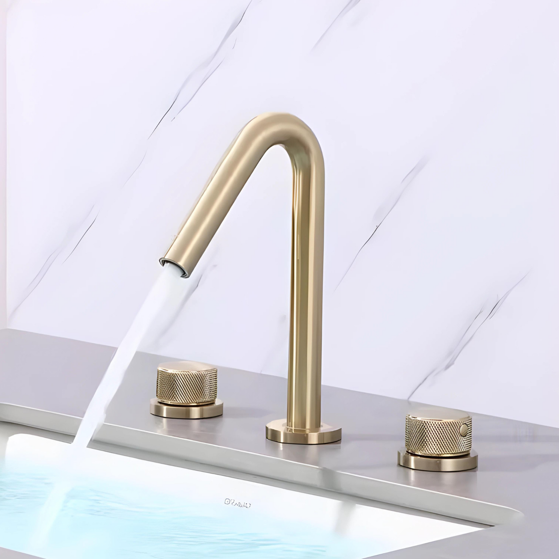 Vanadinite Mitigeur de Lavabo Trois Trous, Laiton Massif, 3 Finitions