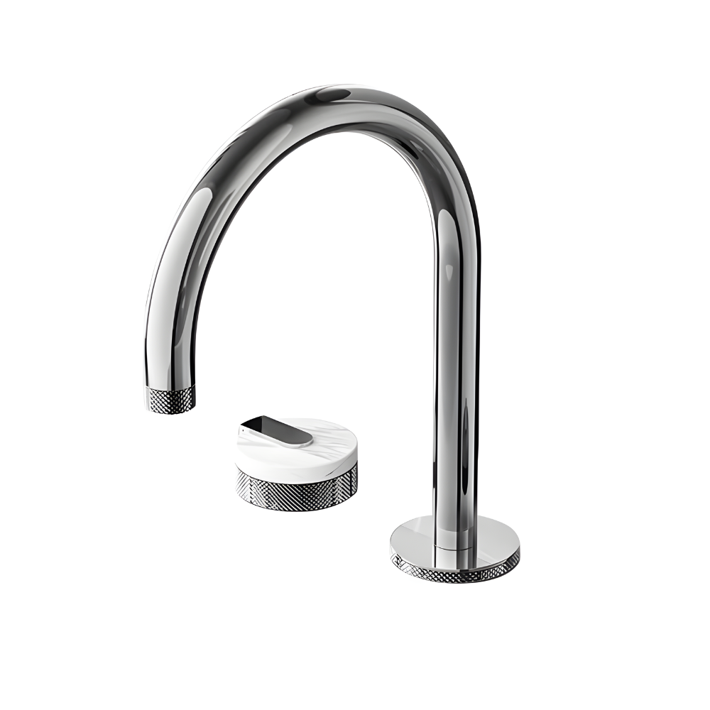 Sodalite Mitigeur de Lavabo Artisanal, Molettes en Marbre