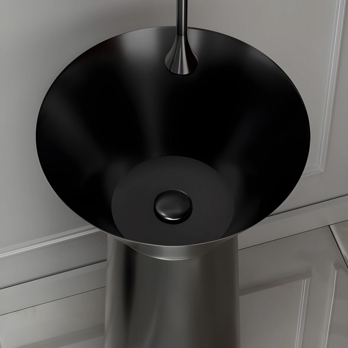 Vasque sur pied ronde format compact