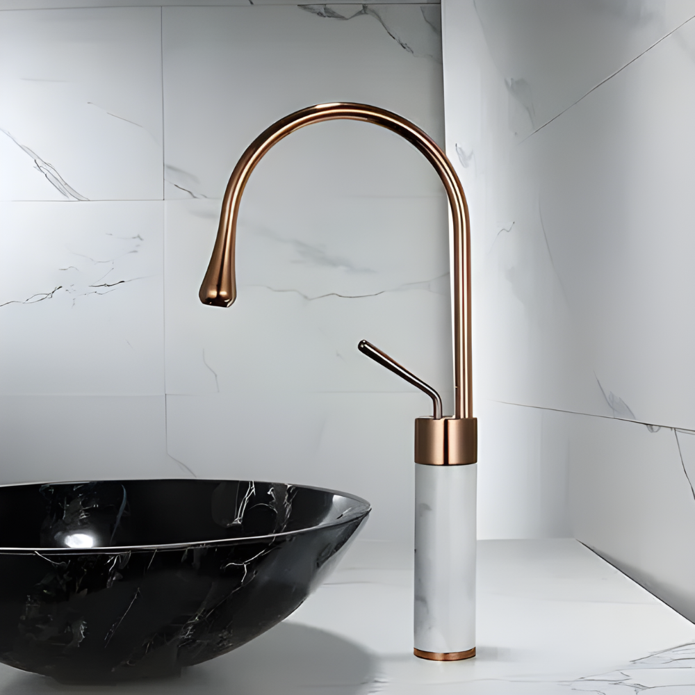 Quarzo Robinet de Lavabo Socle Marbre, 3 Longueurs