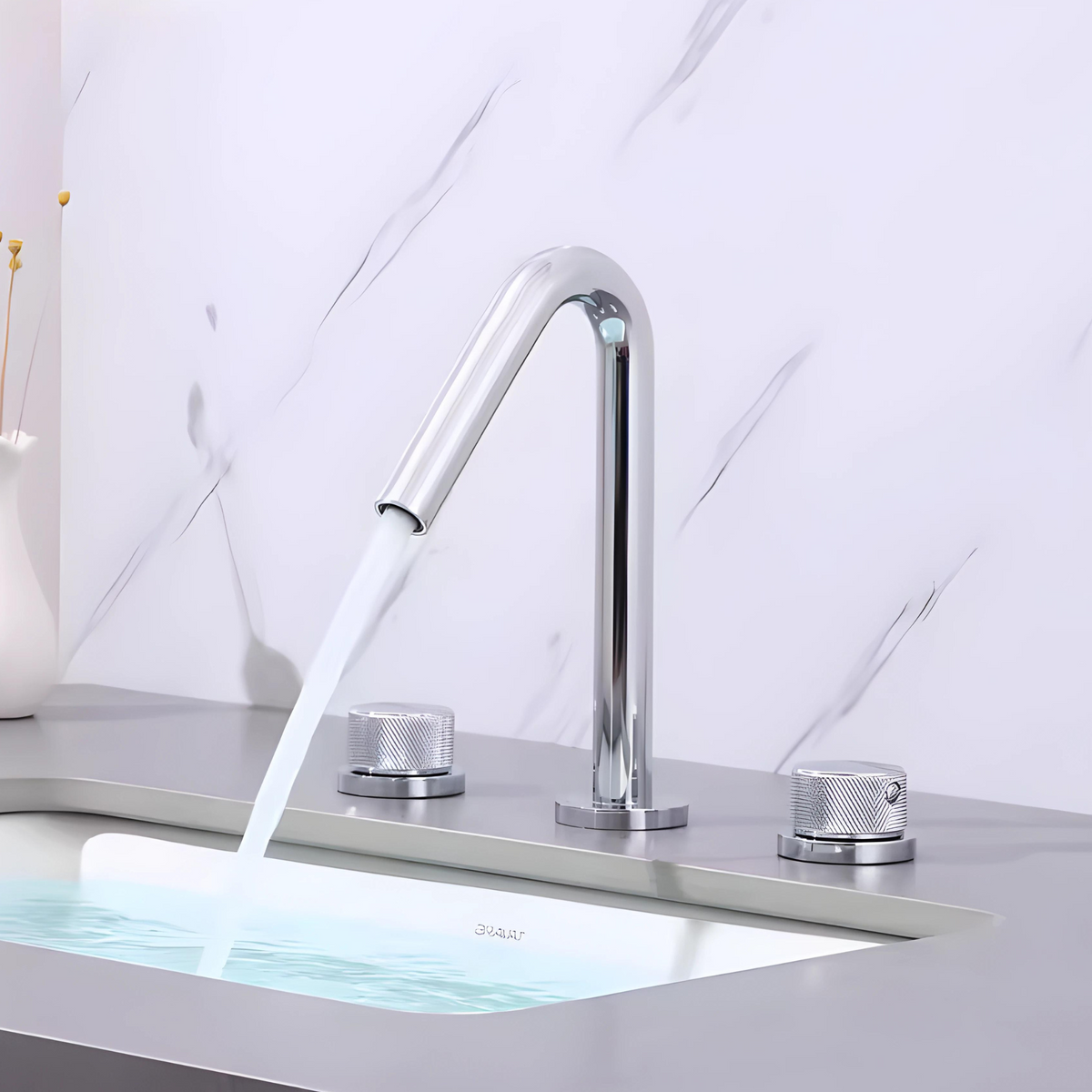 Vanadinite Mitigeur de Lavabo Trois Trous, Laiton Massif, 3 Finitions
