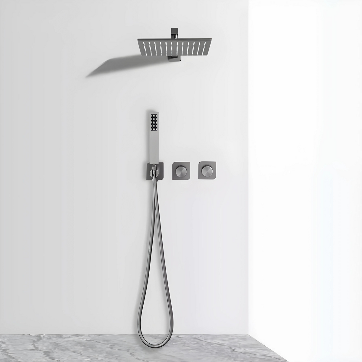 Colonne de douche panneau intégré ou séparé moletée