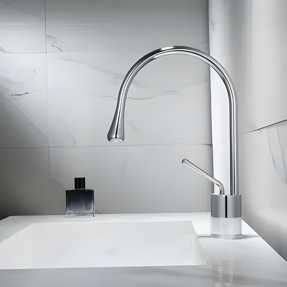 Quarzo Robinet de Lavabo Socle Marbre, 3 Longueurs