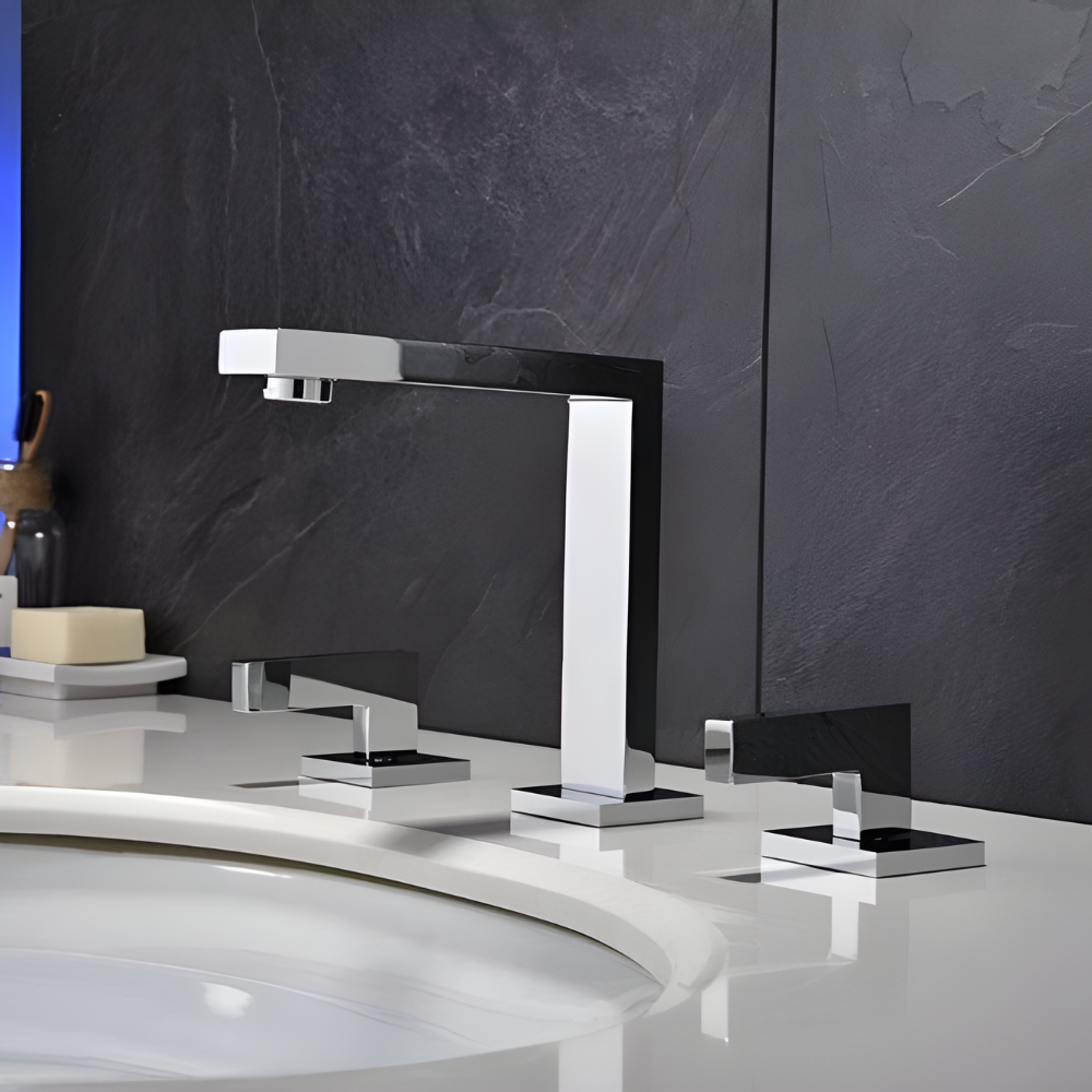 Ossidiana Mitigeur de Lavabo Trois Trous, Laiton Massif, 6 Finitions