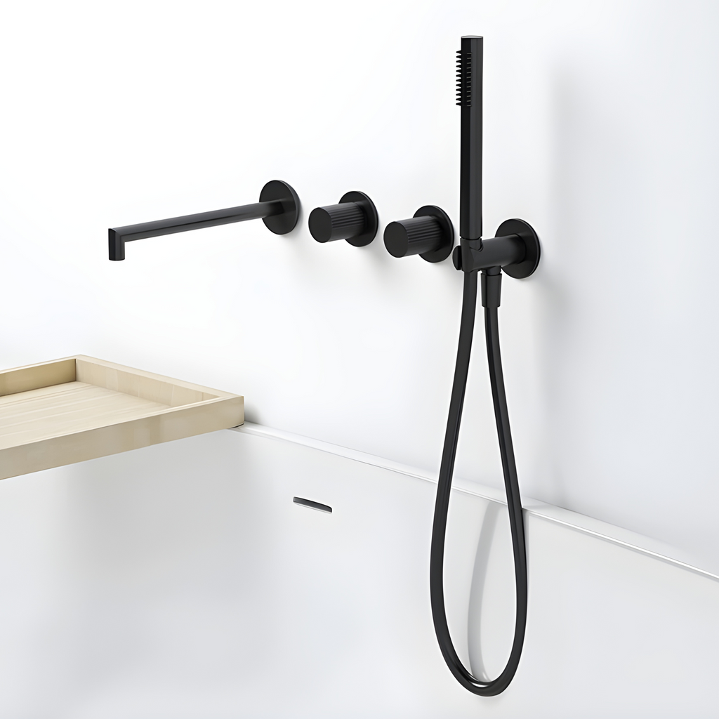 Robinet de baignoire encastré finition striée