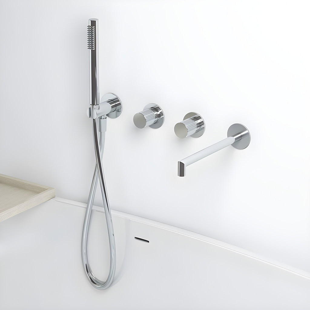 Robinet de baignoire encastré finition striée