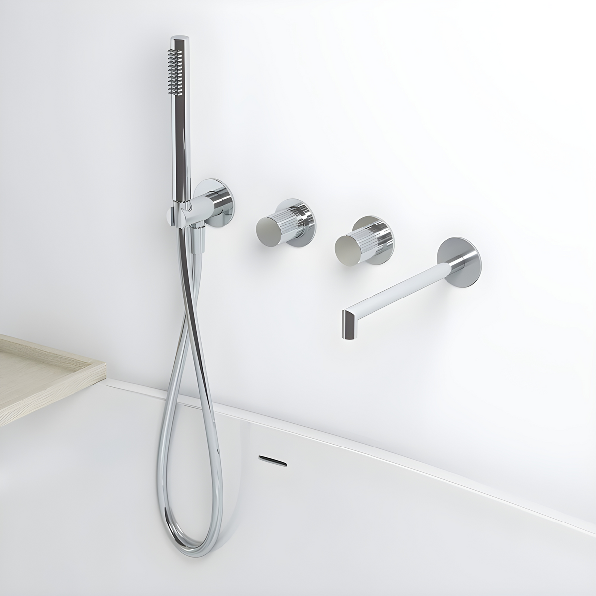 Robinet de baignoire encastré finition striée