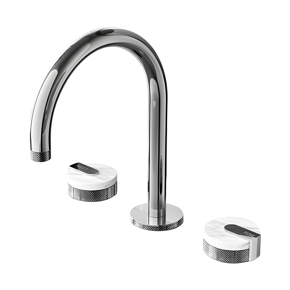 Sodalite Mitigeur de Lavabo Artisanal, Molettes en Marbre