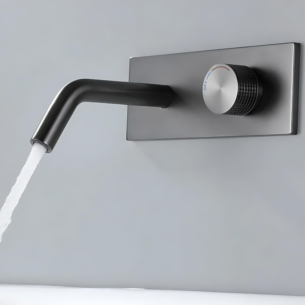 Cassiterite Robinet de Lavabo Mural Moleté, 4 Finitions