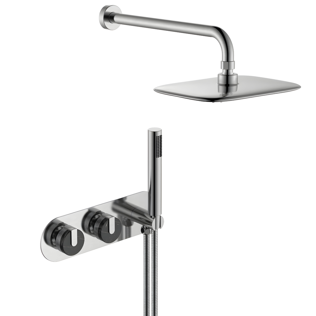 Colonne de douche double commande molettes en marbre