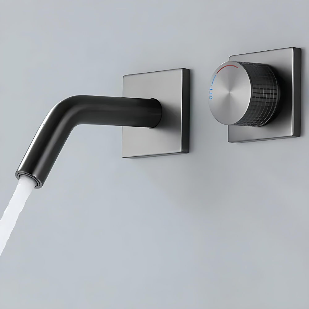 Cassiterite Robinet de Lavabo Mural Moleté, 4 Finitions
